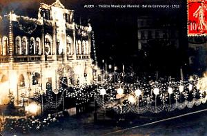 Alger - Theatre Municipal illumine - Bal du Commerce - 1911